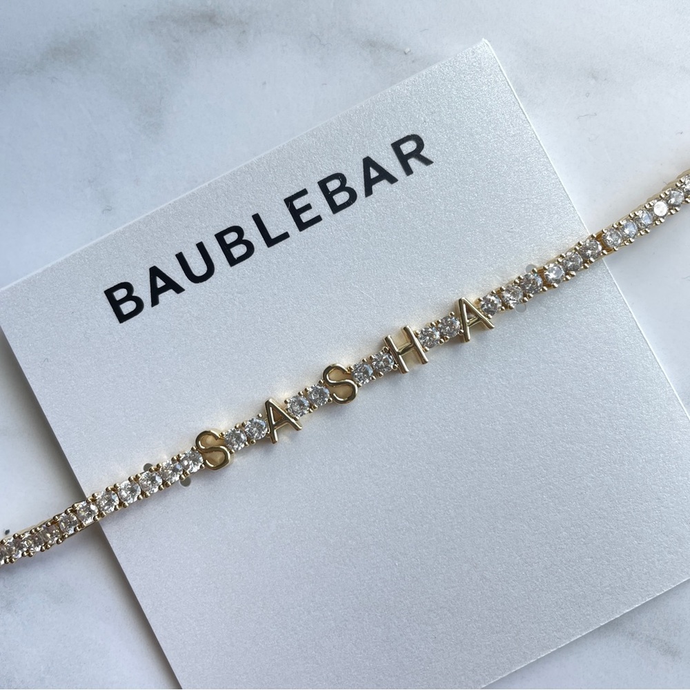 NEW! "Sasha" Name bracelet rhinestones BaubleBar